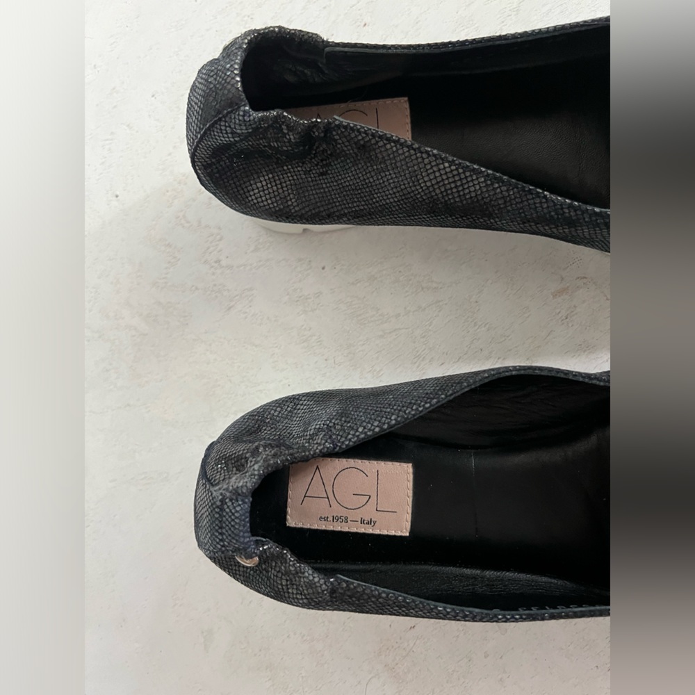 Agl Pointy Reptile Print Leather Pointy Sneaker S… - image 3